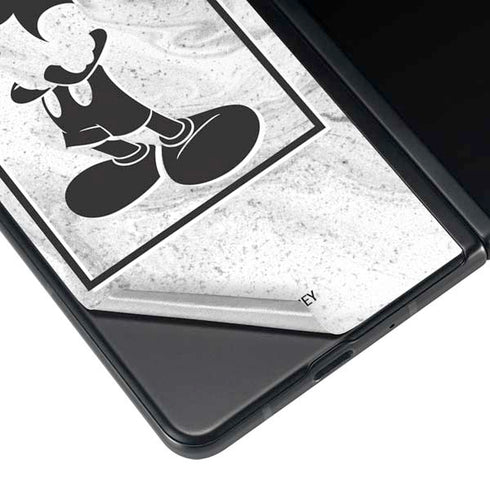 Disney Mickey Mouse Shape on Marble Galaxy Z Fold4 5G Skin